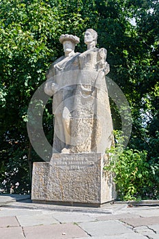 Monument to Boguslaw X, Duke of Pomerania and his wife Anna Jagiellon in Szczecin.