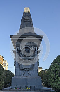 Monument to Bulgarian national hero Vasil Levski in city of Sofia