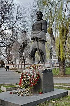 Monument to Bulgarian national hero Vasil Levski in park Gerena