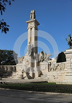 Monument to the Cadiz Constitution in the Plaza de Espana, Cadiz, Spain.