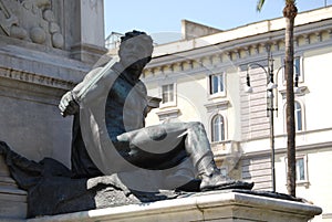 Monument to Camillo Benso di Cavour in Piazza Cavour, Rome, Italy