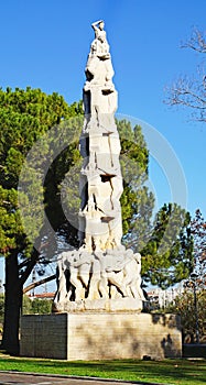 monument to the castellers in El Vendrell, Tarragona photo