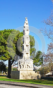 monument to the castellers in El Vendrell, Tarragona photo