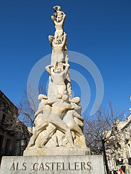 Monument to the Castellers in Vilafranca del PenedÃÂ©s, Spain photo