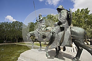 Monument to Cervantes in Madrid, Spain photo