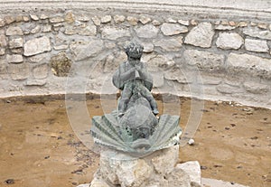 Monument to the child and dolphin. Zolochiv Castle. Lviv