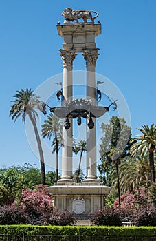 Monument to Christopher Columbus in the Jardines de Murillo in Seville photo