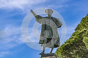 Monument to Christopher Columbus in Rapallo, Italy