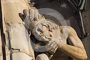 Monument to Columbus in Barcelona in Spain