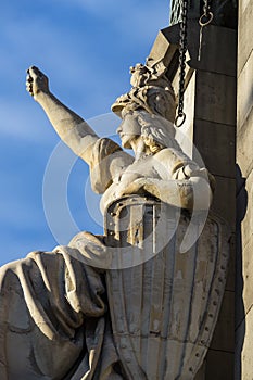 Monument to Columbus in Barcelona in Spain