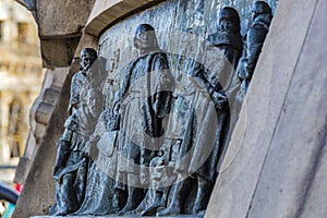 Monument to Columbus in Barcelona in Spain