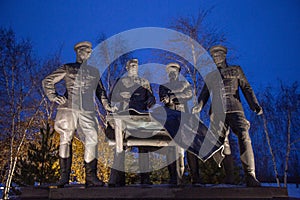 Monument to the commanders of the fronts on Prokhorovskoye field in Prokhorovka village Belgorod region Russia photo