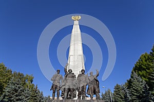 Monument to countries of anti-Hitler coalition, Alley Partisan in Victory Park on Poklonnaya hill, Moscow, Russia