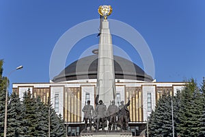 Monument to countries of anti-Hitler coalition, Alley Partisan in Victory Park on Poklonnaya hill, Moscow, Russia