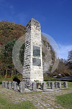 Monument to Croatian national anthem in Zelenjak, Kumrovec, Croatia