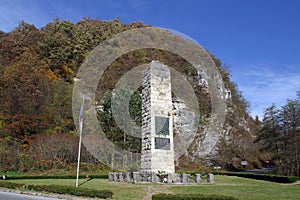 Monument to Croatian national anthem in Zelenjak, Kumrovec, Croatia photo