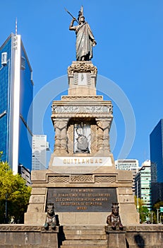 The Monument to Cuahutemoc at Paseo de la Reforma in Mexico City photo
