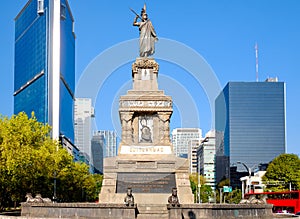 The Monument to Cuahutemoc at Paseo de la Reforma in Mexico City photo