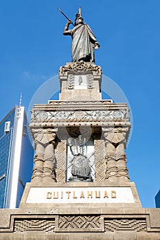 The monument to Cuauhtemoc at Paseo de la Reforma in Mexico City