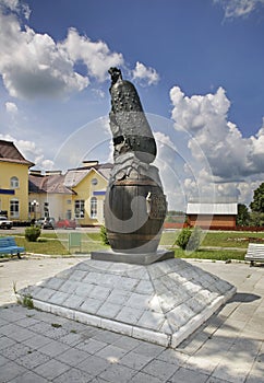 Monument to cucumber in Lukhovitsy. Russia