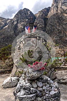monument to the Czechoslovak mountaineering expedition in Peru that perished in a landslide caused by the earthquake