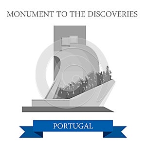 Monument to Discoveries Portugal Europe flat vector attraction photo