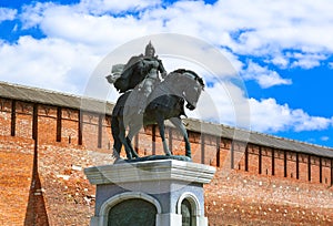 The monument to Dmitry Donskoy in Kolomna Kremlin in Moscow region - Russia