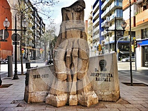 The monument to Doctor Trueta on the Rambla de Poblenou in Barcelona