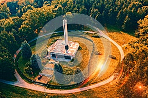 Monument to the fallen Partisans aerial view