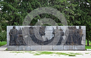 monument to the fallen revolutionaries in the central park in the city of Omsk in the summer 2023 photo
