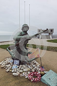 Monument to the fallen soldiers, France, Normandy, Omaha Beach, December 24, 2022