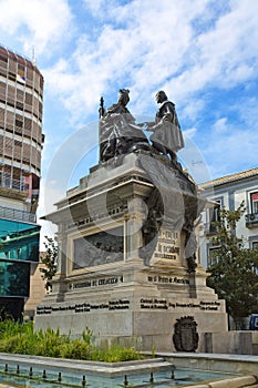 Monument to Ferdinand and Isabella in the Plaza Isabel la Catol