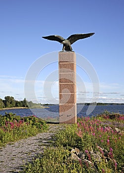 Monument to Finnish aviators in Vaasa. Finland