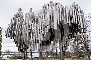 Monument To Finnish Composer Jan Sibelius In Helsinki