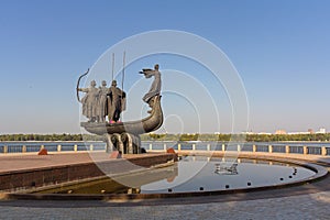 Monument to founders of Kiev: Kiy, Schek, Khoryv and Lybid
