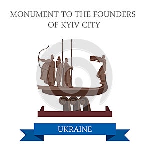 Monument to Founders Kyiv City Kiev Ukraine flat vector landmark