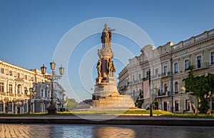 Monument to the founders of Odessa city Ukraine