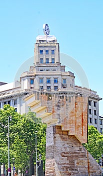 Monument to Francesc Macia in the Plaza de Catalunya in Barcelona photo