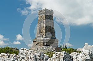 Monument to Freedom Shipka - Shipka, Gabrovo, Bulgaria. The Shipka Memorial is situated on the peak of Shipka in the Balkan