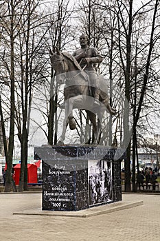 Monument to Fyodor Boborykin in Kineshma. Ivanovo region. Russia