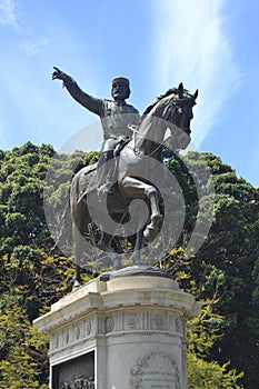 Monument to Garibaldi, at Falcone-Morvillo Garden in Palermo