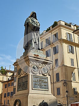 Monument to Giordano Bruno in Campo de Fiori square. Rome. photo