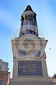 Monument to Giordano Bruno at square Campo dei Fiori in Rome