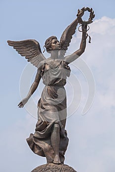 Monument to the Goddess Nike against the sky.