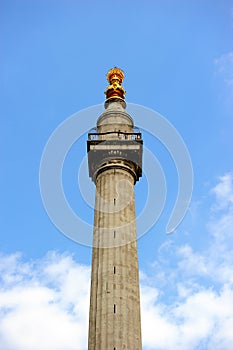 The monument to the great fire of London, England