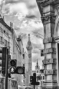 Monument to the Great Fire of London, England, UK