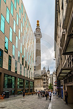 Monument to the Great Fire of London views in UK