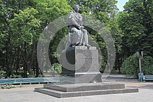 Monument to the great Russian poet Alexander Pushkin in Kyiv