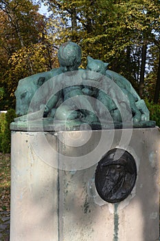 Monument to Hermann Klaass, founder and first director of the Konigsberg Zoo