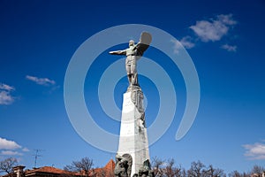 Monument to the heroes of the air (monumentul eroilor aerului) in Bucharest, Romania, on Aviators\' Square. photo